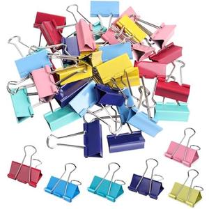 Ufmarine Medium Binder Clips 1.25 Inch (36 pcs), Colored Medium Paper Clips for Office