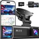 REDTIGER Dash Cam Front Rear, 4K/2.5K Full HD Dash Camera for Cars, Included 32GB Card, Built-in Wi-Fi GPS, APP Control, 3.18" IPS Screen, Night Vision, Wide Angle, WDR, 24H Parking Mode(F7NP)