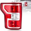 F150 Tail Lights Assembly Compatible With 2018 2019 2020 Ford F150 Left Driver Side Taillight Brake Lamps Bulb and Harness Replace JL3Z13405H