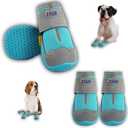 Dog Boots  Breathable Paw Protectors, Anti-Slip Sole (4 Pack, Size 6, Blue), for Small Dogs | Hiking, Hot Pavement & Winter Snow | Adjustable Straps with Reflective Safety Design
