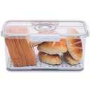 ANYPROLUS Bread Box for Homemade Bread Boxes for Kitchen Counter Airtight, Time Recording Bread Storage Container with Lid, Bread Containers Storage Airtight Loaf Bread Keeper, White