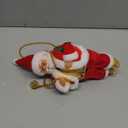 Climbing Santa Claus 9" Christmas Ornament Xmas Decoration Climbs Up and Down Battery Operated Toy with Light Music and Sound Animated Climbing on Beads Musical Moving Figure Xmas Christmas Ornament
