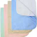 Platinum Care Pads Washable Bed Pads/Chair Pads for Incontinence - Size 18x24 - Pack of 4 (1 Blue 1 Green 1 Pink 1 Tan)
