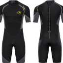 Wetsuit Shorty for Men 1.5mm Neoprene Back Zip Wetsuit Spring for Diving Surfing Snorkeling Swimming M201BG-L