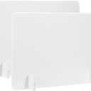 PATIKIL Desk Dividers 24" x 16", 2 Pack Desk Privacy Panel Freestanding Noise Reducing Partition Acoustic Panel with 4Pcs Support Feet for Testing Office Home Library Pure White Style C