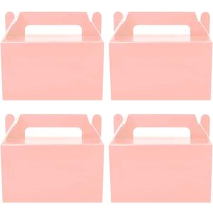 Oletx 12Pcs Pink Gable Gift Boxes, Party Favor Treat Box, Goodie Box, Cookie Candy Box for Princess Birthday Party, Baby Girl Shower, Classroom Activity and Any Fun Occation Decoration Supplies.