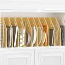 10 Pack Wood Tray Dividers for Cabinet, Cookie Sheet Organizer for Cabinets, No-Cut Kitchen Cabinet Dividers, Cookie Trays for Kitchen, Utility Rooms, Pantry Storage