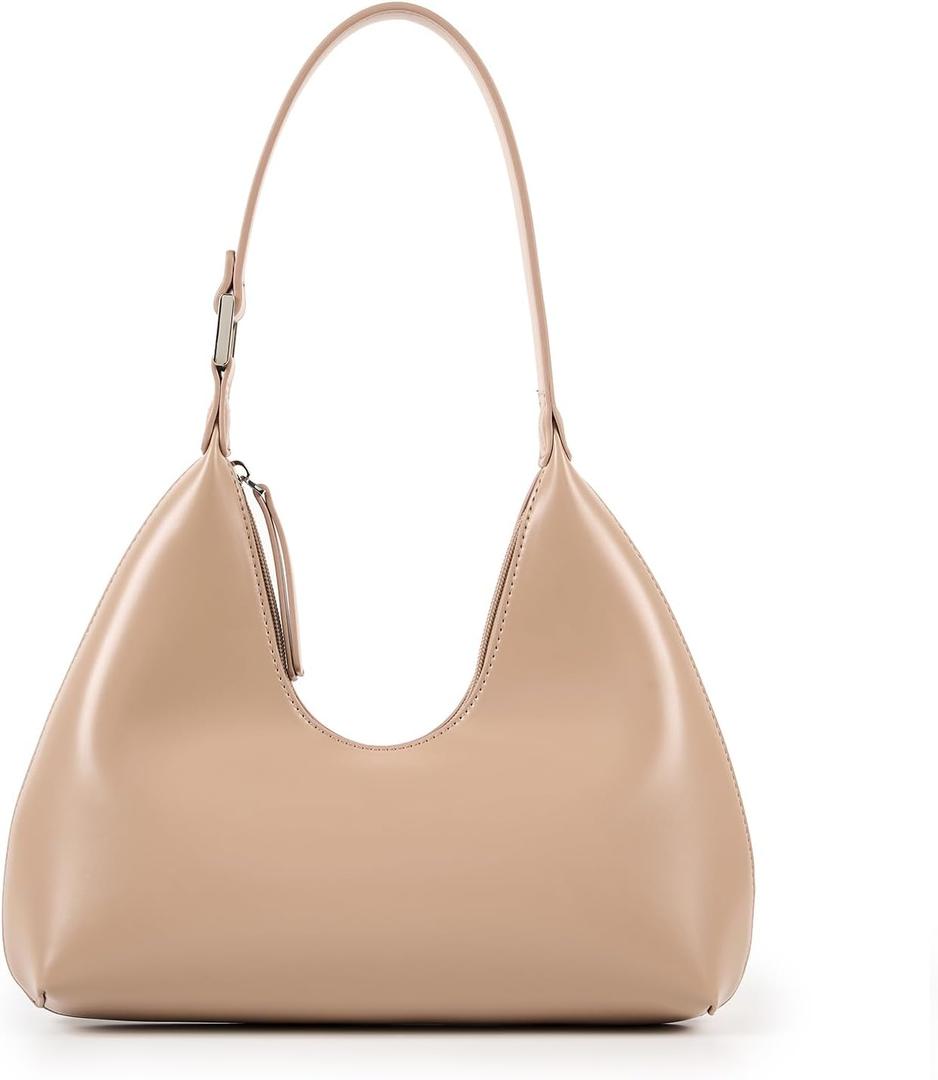 Crescent Bag Small Shoulder Bag Half Moon Mini Purse Everyday Trendy Purses for Women 2025 (Apricot)