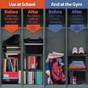 Locker Organizer Shelf Adjustable Width and Height, Ideal Locker for School, Office, and Gym Lockers (Black 2 Pack), PLKSLF01