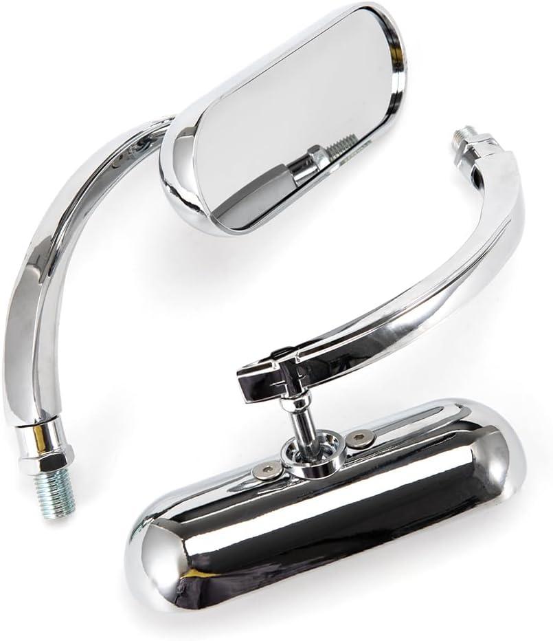 Motorcycle Mirrors Motorcycle Side Mirrors with 8mm 10mm Screws Fit for Motorcycle Scooter Moped Dirt Bike Quad (Silver)