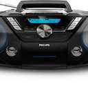 Philips Portable CD Player Boombox Bluetooth with Cassette Player All in one Powerful Stereo Boom Box CD Player for Home Mega Bass Reflex Speakers, Radio/USB/MP3/AUX Input with Backlight LCD Display