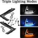 LED Fog Light DRL Compatible with Honda CR-V 2023 2024 2025, 3-Color Daytime Running Light with Amber Sequential Turn Signal & Blue Night Light, Front Bumper Lamp (Left & Right)