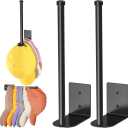 2 Pack Black Hat Racks for Baseball Caps, Stainless Steel Hat Organizer for Baseball Cap, Hat Holder Storage Organizer, Hat Hanger Strong Adhesive/Wall Drilled for Door, Bedroom, Closet(8.26 in)