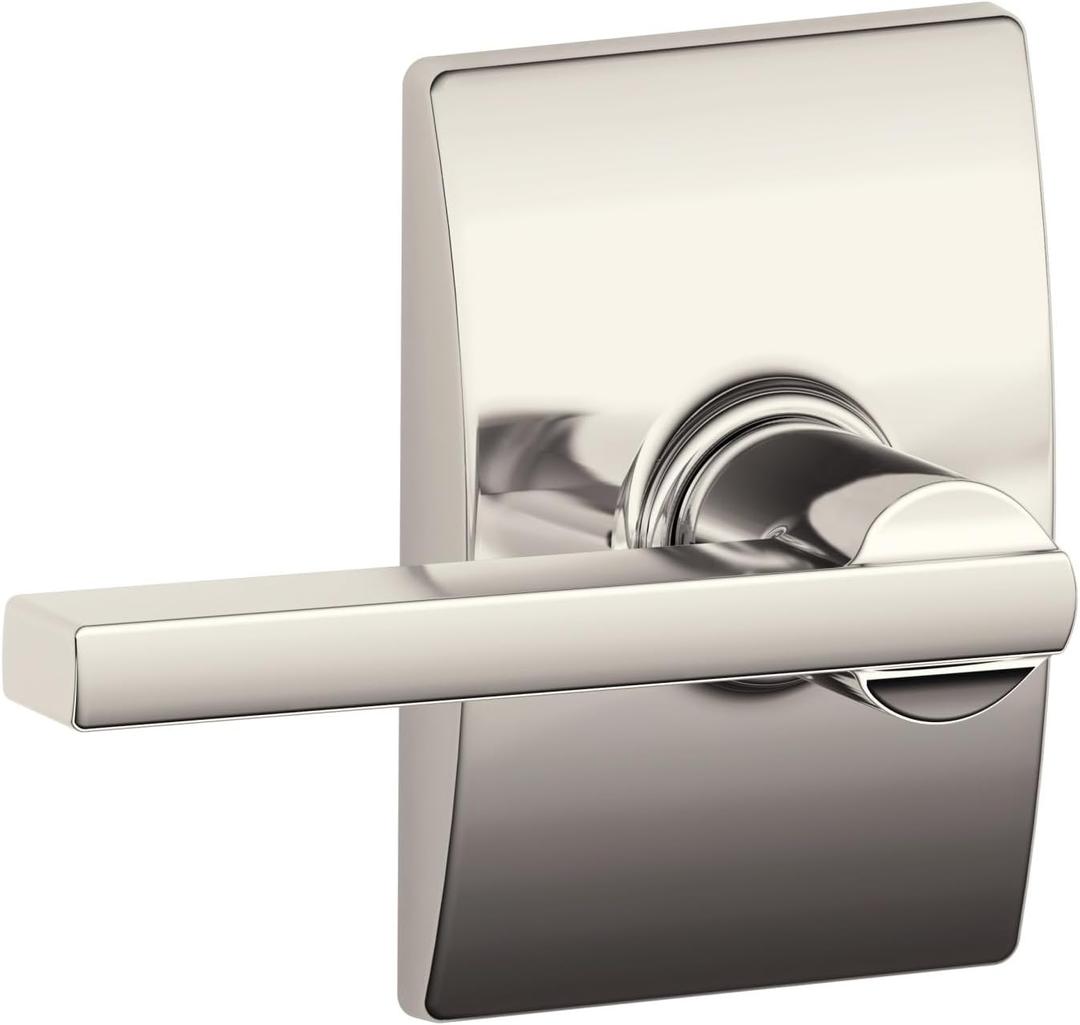 SCHLAGE F10 LAT 618 CEN Latitude Lever with Century Trim Hall and Closet, Polished Nickel (Passage)