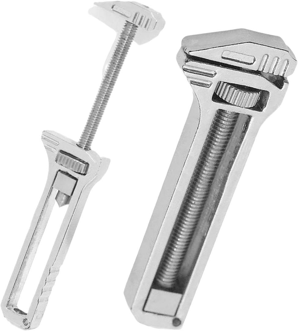 2pcs Compact Titanium Multi-Tool, Mini Keychain EDC Tool with Adjustable Wrench & Bottle Opener for Everyday Carry, Outdoor Camping, Hiking & Emergency Prep