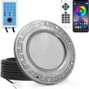 Pool Lights for Inground Pool, 60W 10 Inch LED Inground Pool Light with Controller, Remote and APP Control for Wet Niche, Color Changing Underwater Swimming Pool Lights with 50 Foot Cord