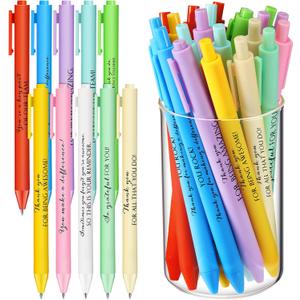Crtiin 50 Pcs Gel Ink Pens Motivational Pen for Coworkers Inspirational Pens Bulk Smooth Writing Affirmation Pen for Students Thank You Gifts for Staff Volunteer(Fresh Color,Appreciation)