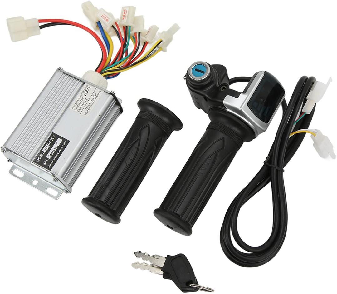 Motor Brushed Speed Controller, 36V 1000W ABS Aluminium Alloy 22mm 0.87in Speed Controller Throttle Grip with Locking Battery Display Throttle Grip for Mini Bike for East China
