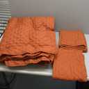 Andency King Size Quilt Bedding Set (106x96 Inch), 3 Pieces Burnt Orange Fall Soft Lightweight Bedspread Coverlet, Terracotta Rust Boho Summer Quilt King Size for All Season(1 Quilt, 2 Pillow Shams)