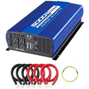 kinverch 5000W Power Inverter 12V to 110V Car Inverter with 4AC Outlets 2USB Ports for Camping/Truck/RV/Home