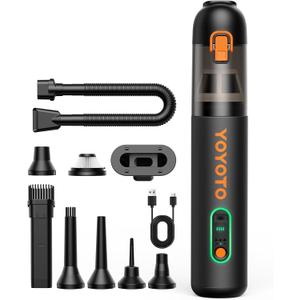 Car Vacuum, Handheld Vacuum Cordless with 21000Pa Powerful Suction & 3 Modes, 4-in-1 Portable Hand Held Mini Vacuum Cleaner Rechargeable, Ultra Light for Car Home Office (Black)