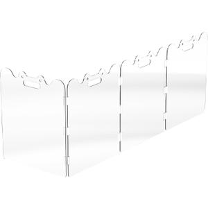 Clear Acrylic Pet Gate - 4 Panel，79” Width White, Indoor/Outdoor Use Foldable Free Standing Puppy Gates for Dogs & Guinea Pigs, Doorway Stairs Barrier with Transparent Panels