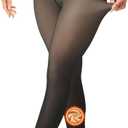 LZYVOO Fleece Lined Winter Tights Women - Fake Translucent Warm Pantyhose Sheer Thick Thermal Tights Leggings (Medium-Large, Black)