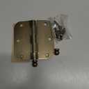 Nostalgic Warehouse Ball-Tip Residential Door Hinge with Radius Corner (3.5" x 3.5" - Radius, Antique Brass)