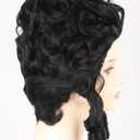 Colonial Wigs for Women Black Victorian Court Vintage Wig Baroque Fluffy Beehive Wigs Halloween Costume Party Dress Wig