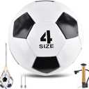 Classic deflated Soccer Balls Size 4/5 with Pump and Mesh Bag for Indoor Outdoor Lawn Game Training Practice Bulk Sport Gift for Beginner Adults