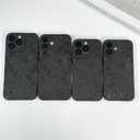 LSL Case for iPhone 16 Plus Black Floral Flower Pattern Print Design Soft TPU Full Camera Lens Anti-Drop Anti-Scratch Shockproof Protective Slim Cover for Women Girls