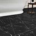 20-Pack Peel and Stick Floor Tiles Vinyl Floor 12 x 12 inch Self Adhesive Waterproof Flooring Planks DIY for Bathroom, Kitchen, Living Room, RV, Cover 20 Sq. Ft, Black Vein Marble