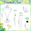 Jingmore 30 Sets 7 oz Clear Charcuterie Cups for Martini Party Salad Appetizer Cups Dressing Alcohol Bottle Set Mini Plastic Martini Glasses Set for Wedding Birthday Appetizers Food (Clear)