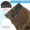 KooKaStyle Invisible Wire Hair Extensions Long Straight Layered Synthetic with Transparent Wire Adjustable Size 6 Secure Clips Hairpieces for Women 20 Inch (20 Inch, COCOA#)