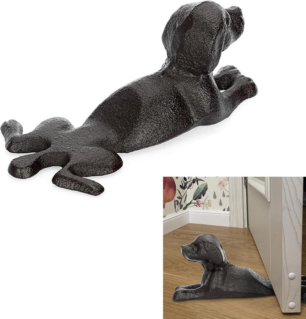 Sumnacon Cast Iron Door Stop - Heavy Duty Rustic Door Stopper Avoid Drilling Hole, Vintage Metal Door Wedge on Floor Surface for Home Office Commercial Industrial Dachshund