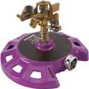 Dramm 15087 Circular Base Impulse Sprinkler with a Heavy-Duty Metal Base, Berry