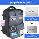 Taygeer Travel Laptop Backpack for Men Women, Airplane Approved Travel Backpack Suitcase with Water Bottle Pocket, Lightweight College 35l Luggage Bag 15.6inch Laptop Mochila Gifts for Business,Black