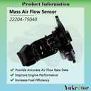 Mass Air Flow Sensor MAF Sensor 22204-75040 Compatible with 2019-2024 Toyota Camry Corolla Crown Highlander Mirai RAV4 Tacoma Lexus Replaces OE# 197500-0020 197-7020 MAS0447 AF10658