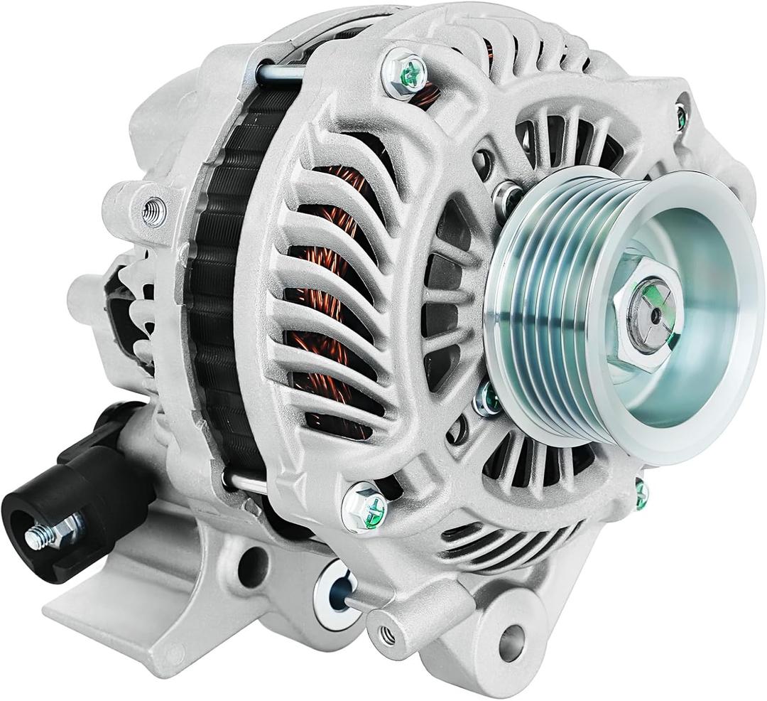 BDELI Alternator 11176N New fit for 1.8L L4 2006-2011 Honda Civic, 7-Groove Pulley, 80A 12V, EX LX Coupe Sedan: 11176, 31100RNAA01, 31100RNAA01RM, 31100RNAA012M2, AHGA67, High Output