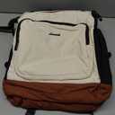 LOVEVOOK Laptop Backpack for Women with Giant Tumbler Holder Pocket,15.6 Inch Puffer Travel College Work Backpack Purse for Teacher Nurse,Casual Laptop Bag Computer Back Pack Daypack,White-Black-Brown