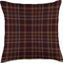 Burgundy Red Brown Scottish Plaid Fall and Christmas Decor Throw Pillow (18x18)