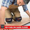 REXBETI Knee Pads for Work, Construction Knee Pads for Men, Heavy Duty Comfortable Anti-slip Foam Gel for Gardening Flooring and Cleaning, Strong Stretchable Straps, Gray