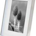 MIMOSA MOMENTS 6x8 Metal Picture Frame with Mat for 4x6 Photo, Shadowbox Frame for Tabletop Display (Silver, 4X6)