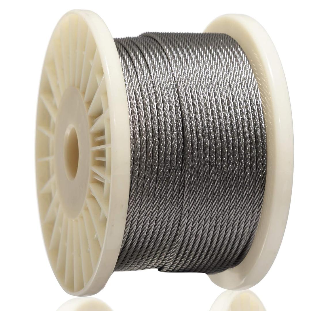 AGTEK Wire Rope 1/ 8 Inch Stainless Steel Aircraft Cable for Decking Railings, 250 FT, 7x7 Strands Construction 