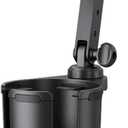 Car Cup Holder Expander 2-in-1 with Adjustable Base & 360° Rotating Phone Mount, Compatible with iPhone 17 Pro Max and Smartphones up to 4.13", Fits Large Bottles up to 3.78"