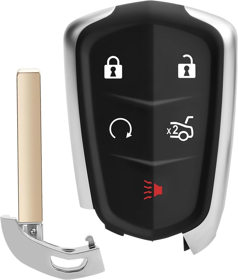 Key Fob, Keyless Entry Remote Compatible for 2015 2016 2017 Cadillac Escalade SRX XTS, 14 15 16 17 Cadillac ATS CTS, Key Fob Replacement HYQ2AB, 315MHZ, DIY Programming