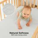 KeaBabies 2-Pack Muslin Crib Sheets for Boys, Girls - 100% Organic Cotton Fitted Baby Crib Mattress Sheet, Soft Breathable Standard Toddler Bed Cover Bedding Set, Neutral, Durable 52x28 (Greige)