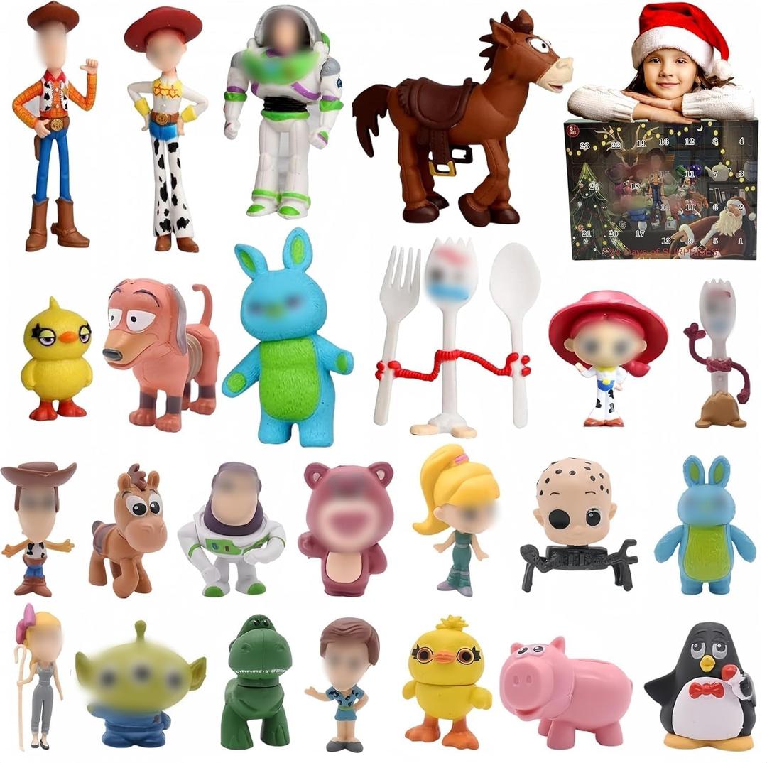 Christmas Advent Calendar 2025 Toys - 24-Days Countdown Calendar 24 Anime characters, Surprise Gifts for Kids and Fans