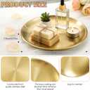 6 Pcs 12 Inch Round Gold Tray - Large Gold Tray Decorative Serving Bar Dish Key Bowl Mirror Dresser Vanity Tray for Jewelry Makeup Organizer, Bathroom, Candle, Perfume, Countertop