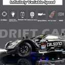 HTURCCOP 1:16 RC Drift Car 2.4GHz Spray 4WD LED Lights 30+KM/H High Speed Remote Control Car 2 Batteries 60Min Infinitely Variable Speed Drift Car Toys for Adults and Kids (Black 1:16)